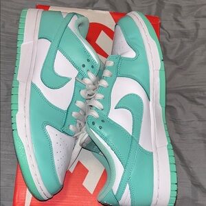 Nike Dunk Low Aqua and White Shoes
